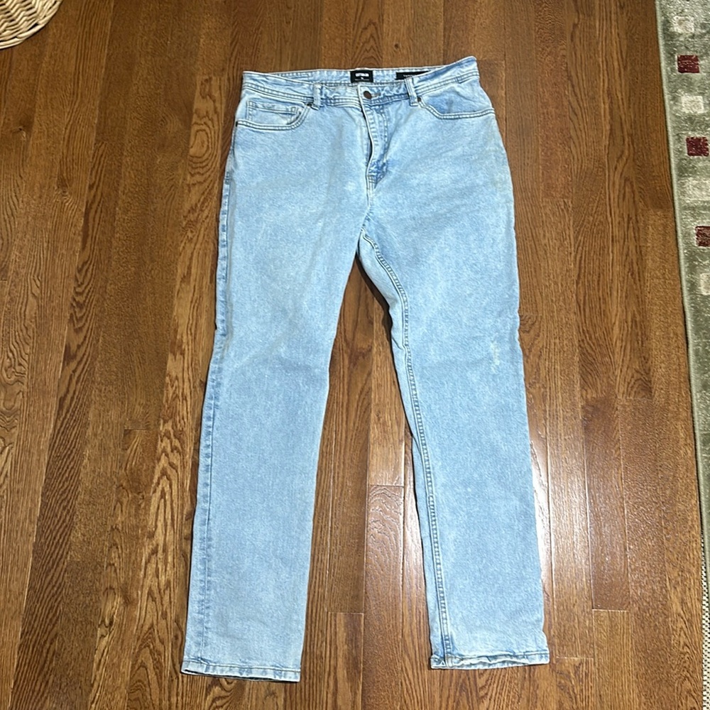 Cotton On Tapered Leg Size 34 Light-Washed Jeans